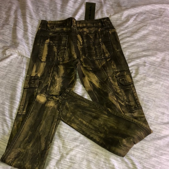 🆕TRIPP NYC Tie Dye Skinny Jeans. Sz7 Black/Yellow - Picture 8 of 8